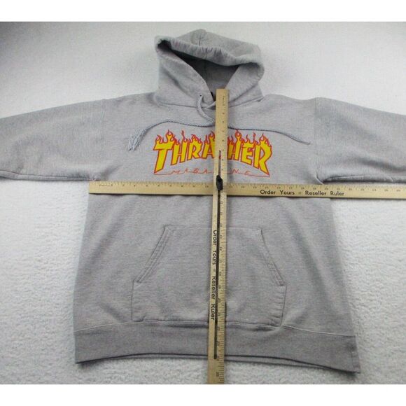 VINTAGE Thrasher Hoodie Mens Small Sweater Skateboard Magazine Sweater Y2K *READ - Picture 7 of 11
